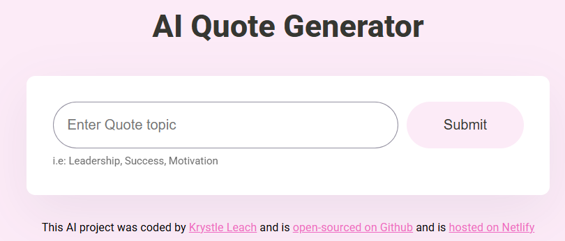 Ai quote generator App preview